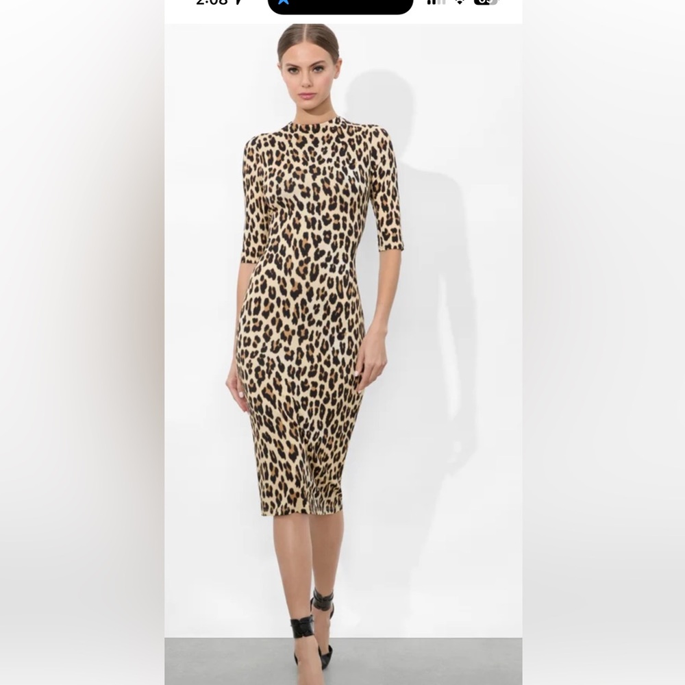 Alice + Olivia Leopard Print Asymmetrical Dress